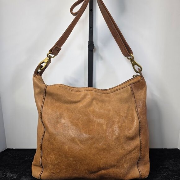 Vintage Fossil Brown Distressed Leather Crossbody Messenger Bag Purse - Picture 6 of 16